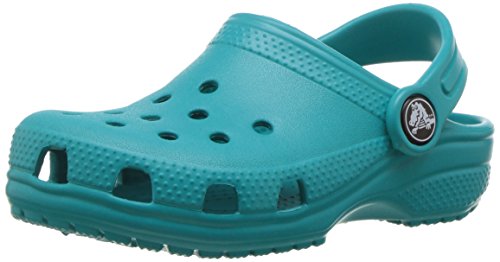 Crocs Classic K Clog plastic floating kids' sandal shoe in turquoise