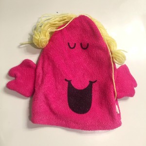 Little Miss Chatterbox puppet bath mitt washcloth by Roger Hargreaves