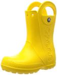 Crocs Kids Handle It rain boot in bright yellow seen from the side