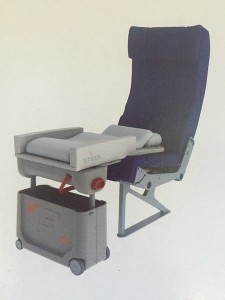JetKids Bedbox shown installed on an airplane seat