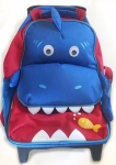 Yodo kids rolling backpack suitcase in blue sharkdesign