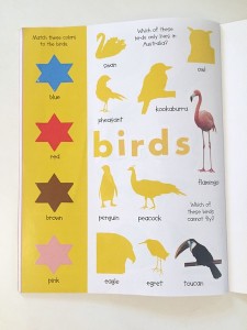birds yellow page animal sticker book early learning priddy