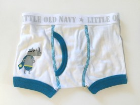 Old Navy boxer brief underwear for toddler boys white with super hero rhino