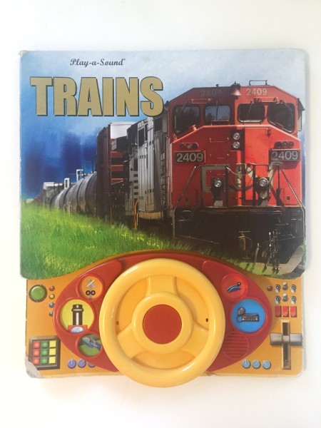 Trains play a sound steering wheel board book