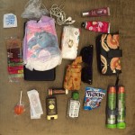 Contents of parent with young kids out of diapers laid out