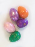 Plastic easter eggs filled with different colors of playfoam
