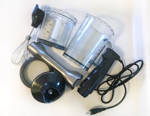 Accessories and pieces of Breville immersion blender
