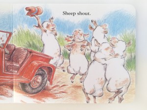 Page from sheep in a jeep by Nancy Shaw board book