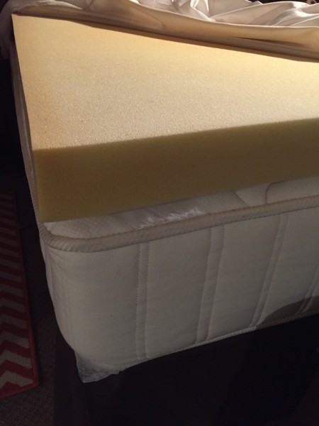 Foam bed topper on mattress