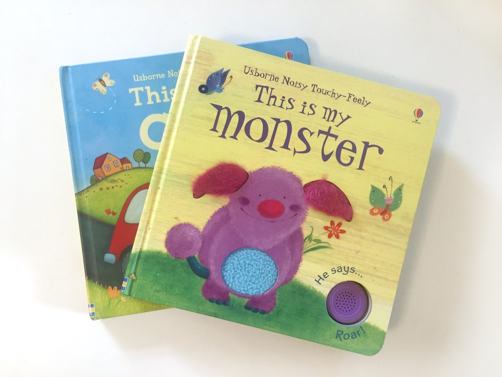 Usborne noisy touchy feely books This is my monster This is My Car with noise button