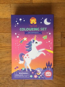 Unicorn Magic colouring set box with magnetic flap
