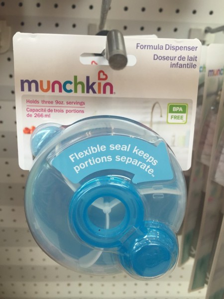 Munchkin blue formula dispenser with separated sections
