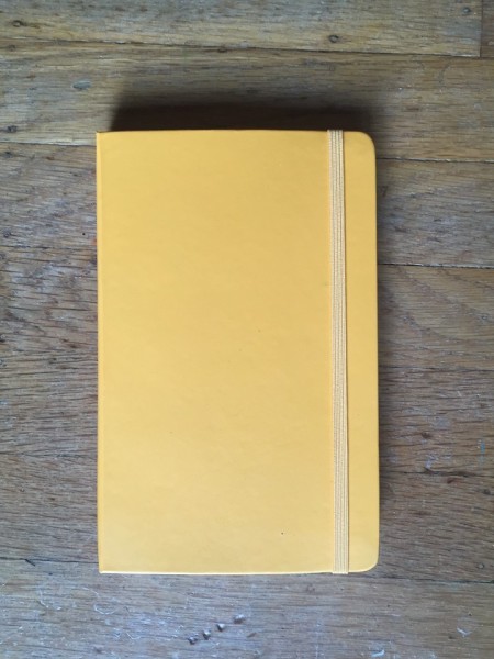 Yellow moleskin journal for kids to write in on Mother's Day