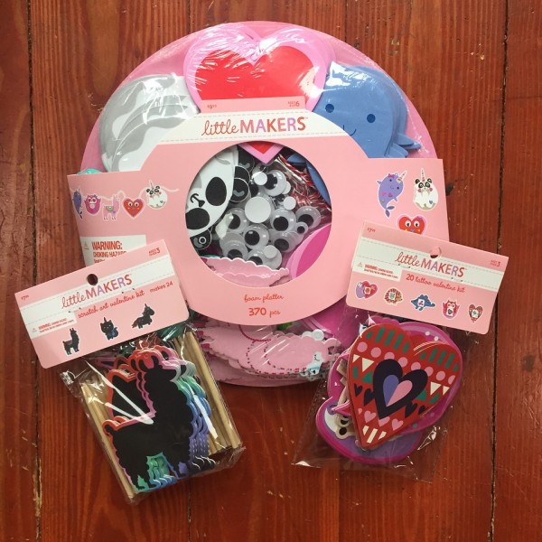 Little Makers Valentine's Day supplies scratch off tattoo and garland kits