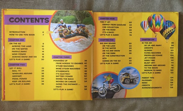 National Geographic Little Kids First Big Book of Things That Go table of contents