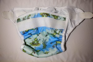 Cloth diaper cover with Velcro fasteners