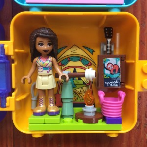 Lego Friends Andrea Jungle Play Cube set up with sloth pet