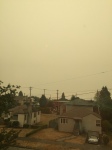 Smoke filled sky pollution air quality from wildfires burning Washington state