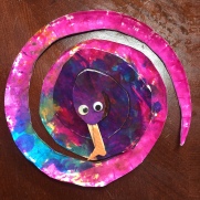 Snake kid craft project paper plate paint