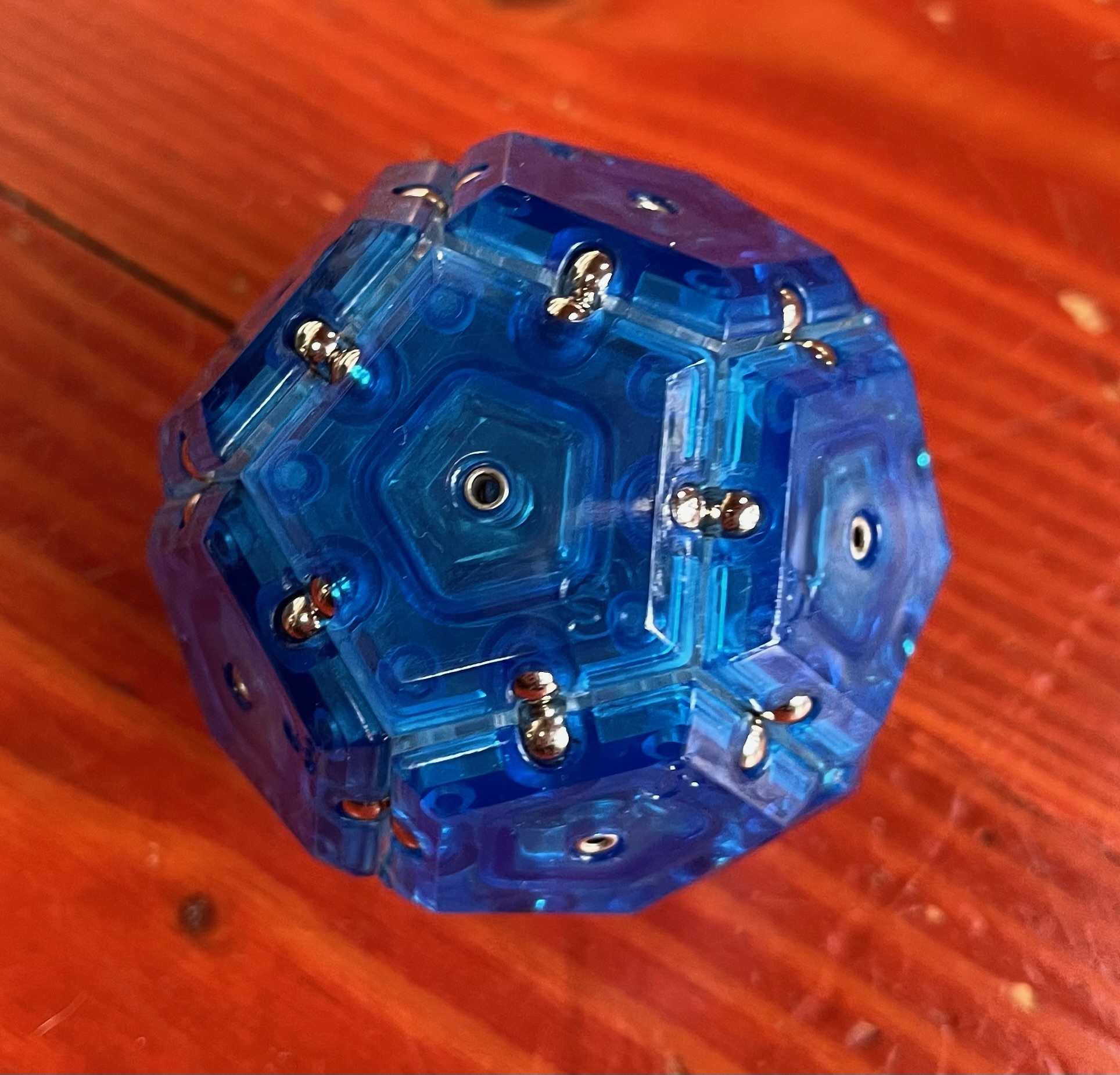 Speks Geode magentic fidget toy in cobalt blue color sphere