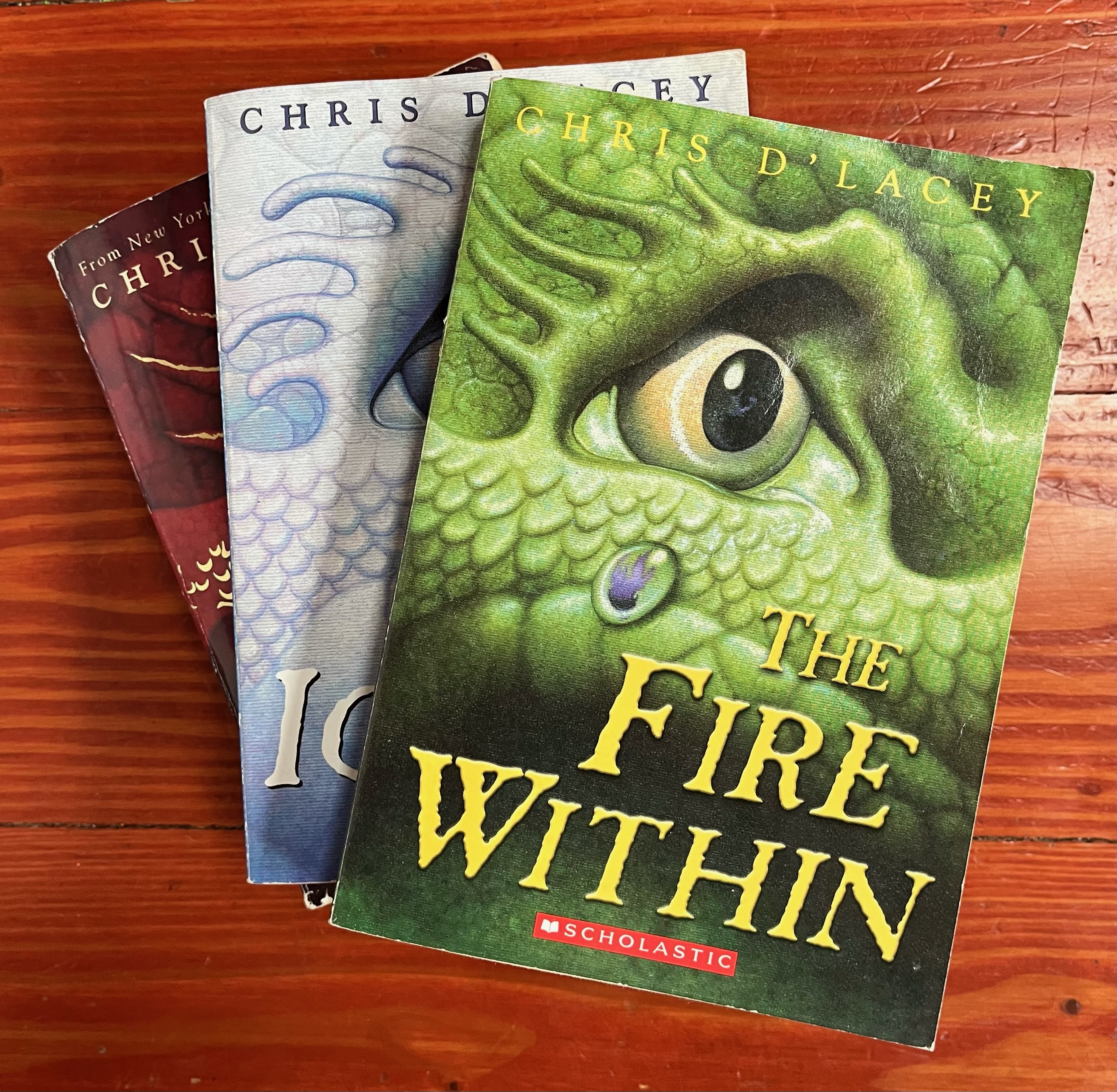 The Last Dragon Chronicles by Chris D'Lacey books one The Fire Within, two Ice Fire, and three Fire Star