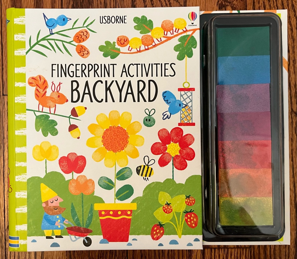 Usborne Fingerprint Activities backyard theme arts and craft books for kids