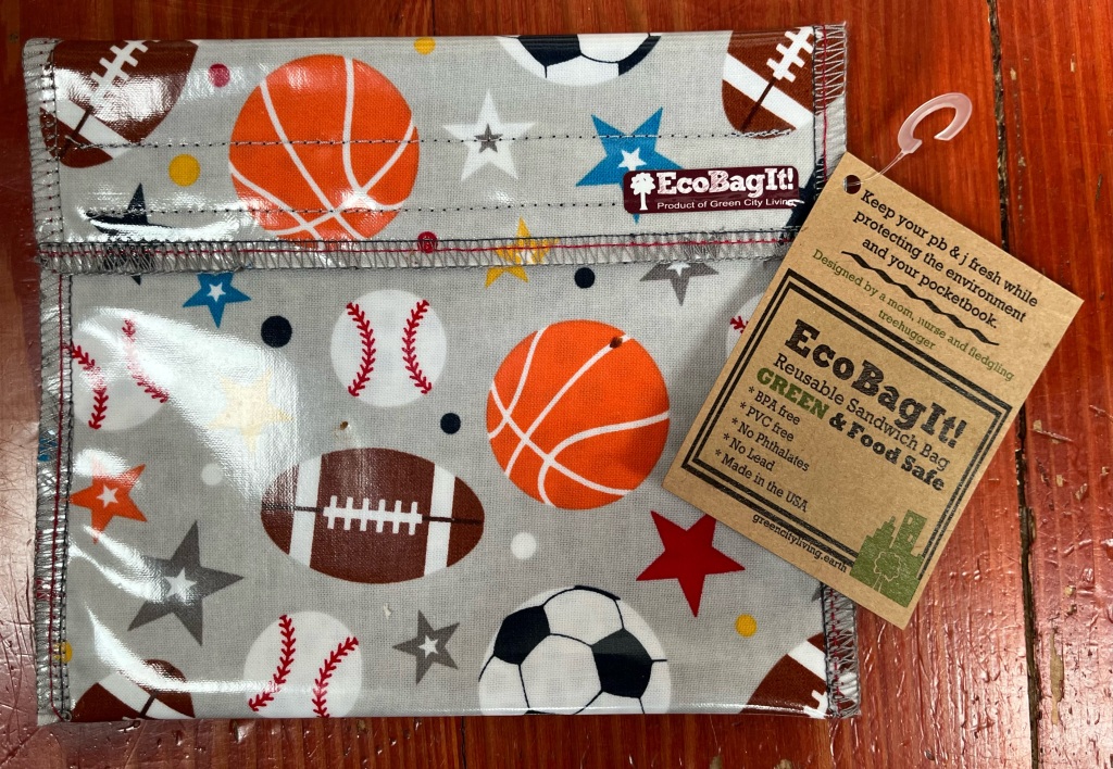 Greencityliving EcoBagIt! sports ball print sandwich bag
