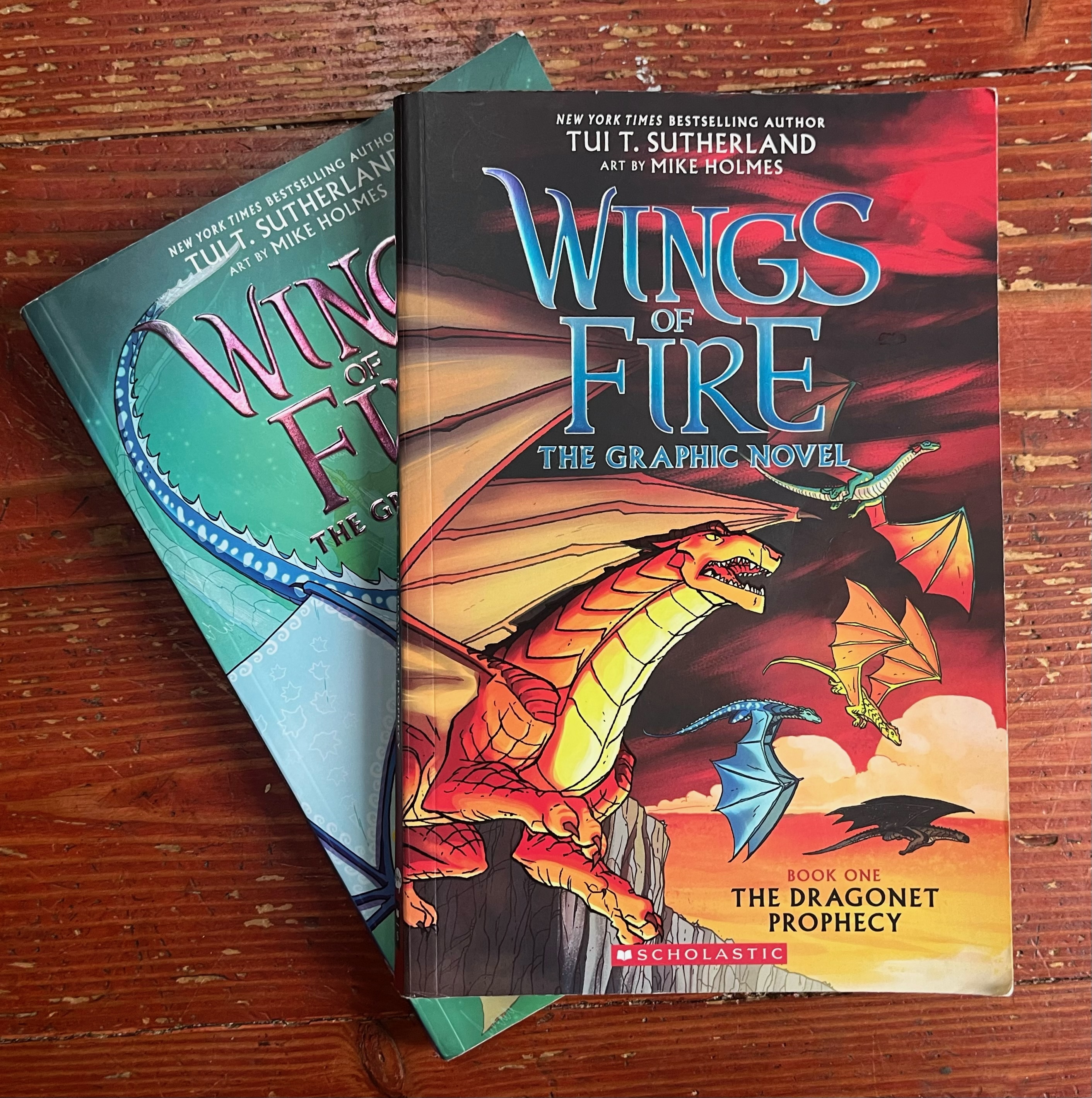 Wings of Fire first two graphic novels The Dragonet Prophecy and The Lost Heir by Tui Sutherland