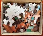 Horse giant floor puzzle pieces jumbled upin box