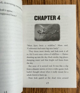 Chapter 4 beginning of I Survived the California Wildfires 2018 book for kids