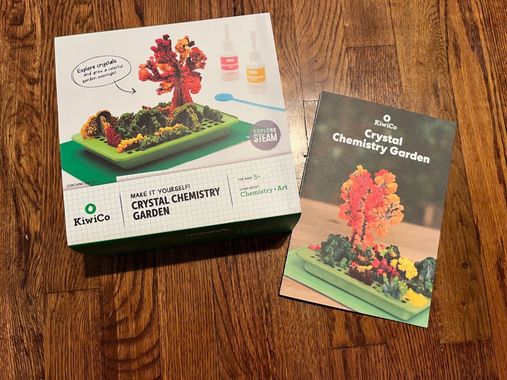 KiwiCo Crystal Chemistry Garden kit box and instruction manual