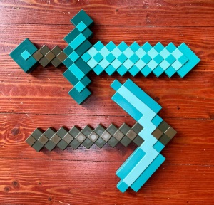 Minecraft armor weapons sword and pickaxe diamond armor toys