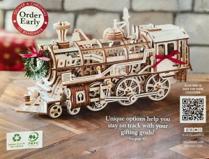 MindWare kids toys holiday catalog 2022 build your own holiday train back cover of catalog