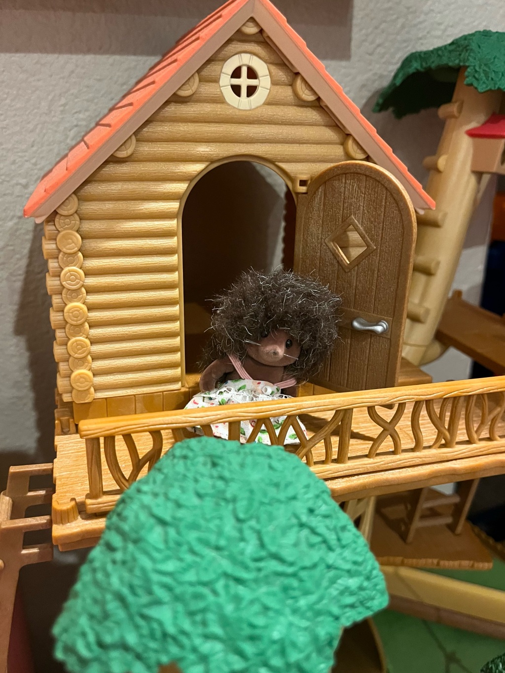 Calico Critter Hedgehog in treehouse