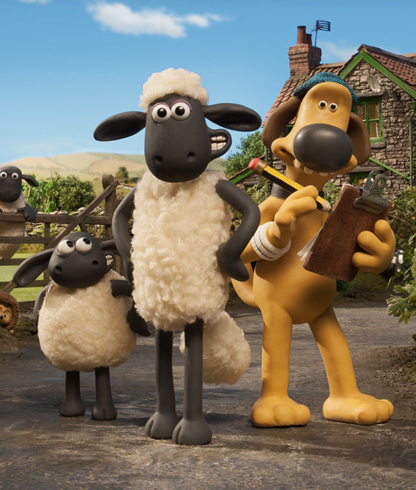 Shaun the Sheep with Blitzer the dog from shaunthesheep.com