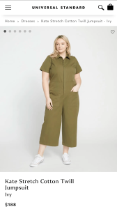 Universal Standard Kate Stretch Cotton Twill Jumpsuit in ivy green